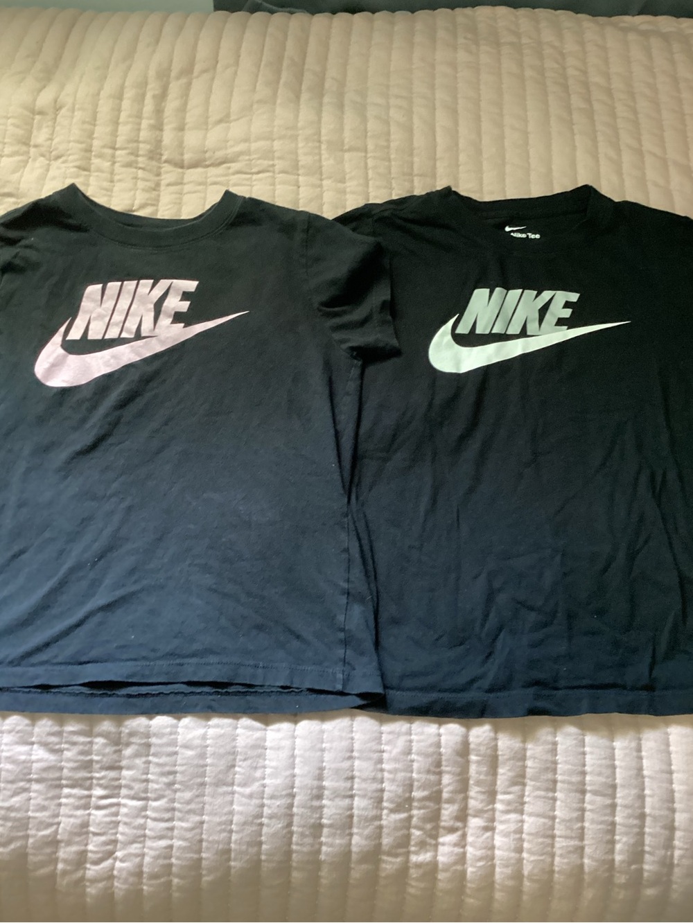 Nike kids Black T-Shirt with Pink and white Swoosh - Pack of 2 M and L